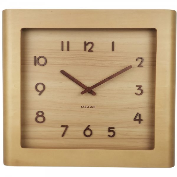 Wanduhr Karlsson Tischuhr Holz Wecker Karlsson Square Veneer