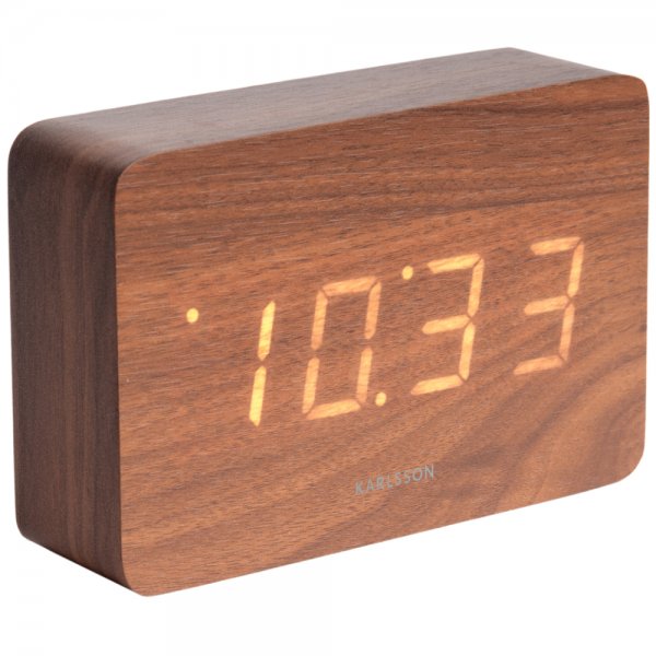 Karlsson Wecker Square Braun mit LED Anzeige